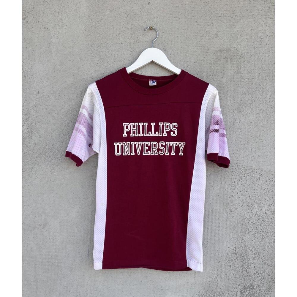 Vintage 1980s Phillips University Jersey T-shirt Small Artex Made In USA 80s